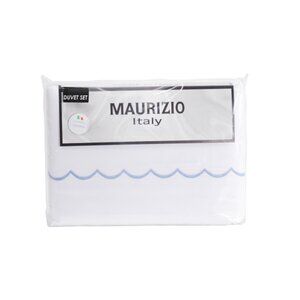 MAURIZIO ITALY White Made In Italy Scalloped Edge Duvet Set